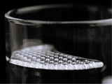 Cup with strainer, glass, plastic, 345 ml