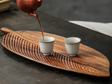 Leaf-shaped tray, wood, 30x12 cm