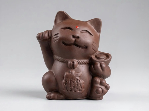 Maneki-neko, tea pet, clay