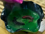 Lotus with Fish, tea pet, resin