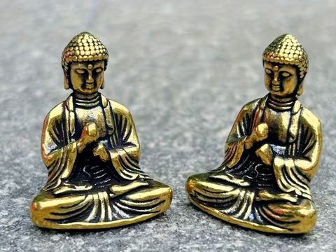 Budda, figurka herbaciana, metal, 2.8 cm