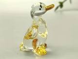 Kaczka, figurka herbaciana, szkło, 3.5 cm