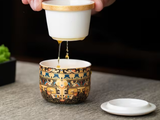 Tea cup with strainer and lid, ceramic, 100 ml