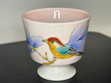 Tea bowl Bird on a Plum Branch, Jingdezhen ceramics, 65 ml