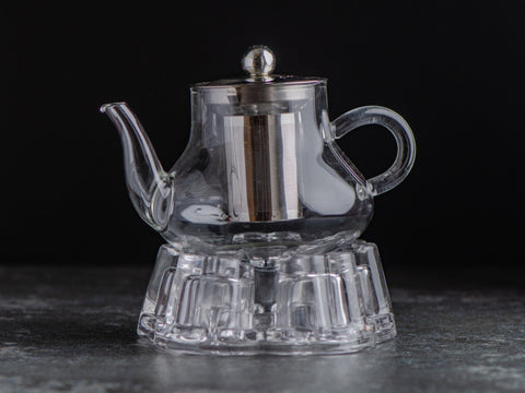 Teapot warming base, glass
