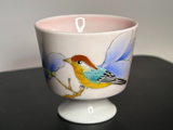 Tea bowl Bird on a Plum Branch, Jingdezhen ceramics, 65 ml