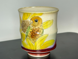 Tea bowl Bird and Flowers, Jingdezhen ceramics, 75 ml