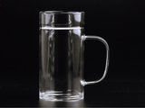 Cup with strainer, glass, plastic, 345 ml