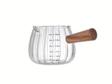 Chahai with measuring scale, glass, wood, 180 ml